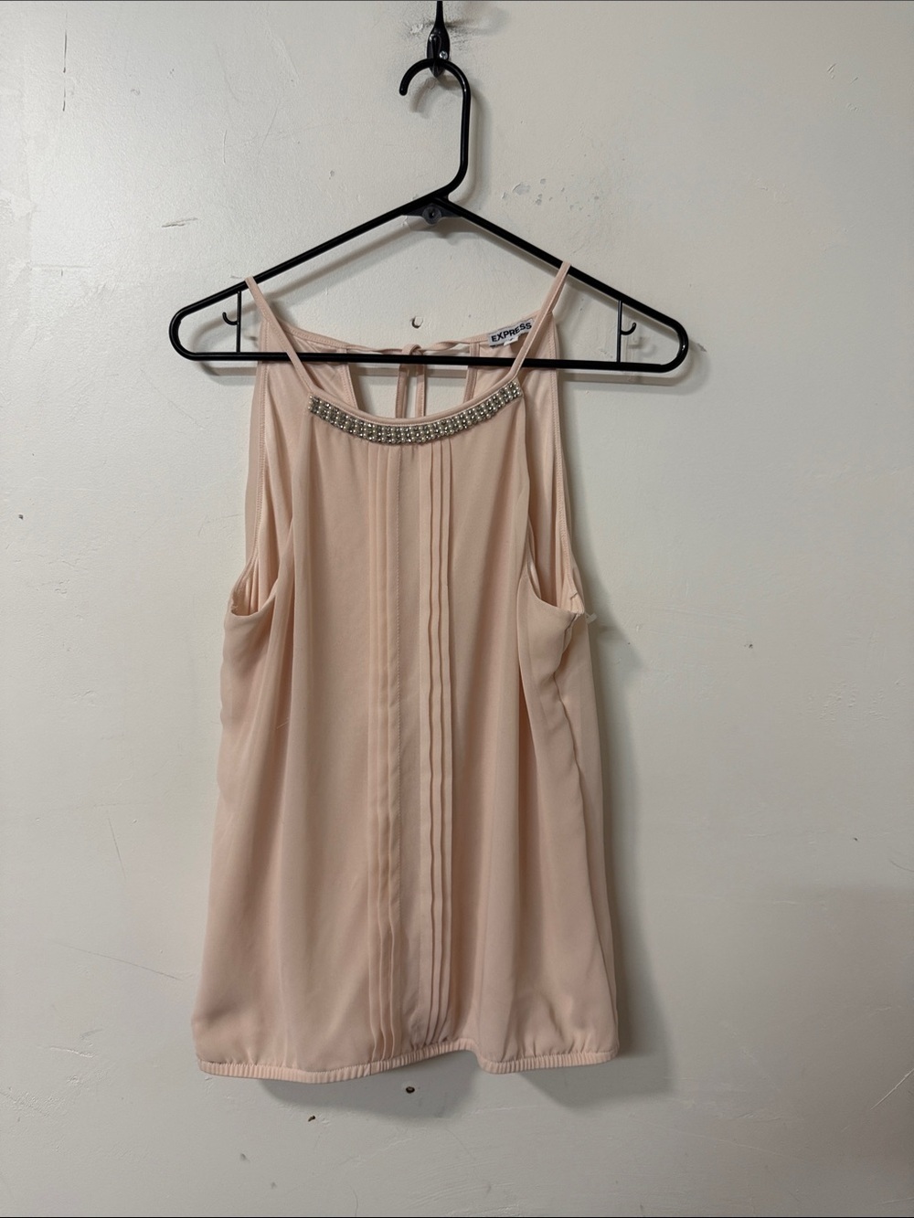 Express Blush Pink Embellished Halter Tank 2013